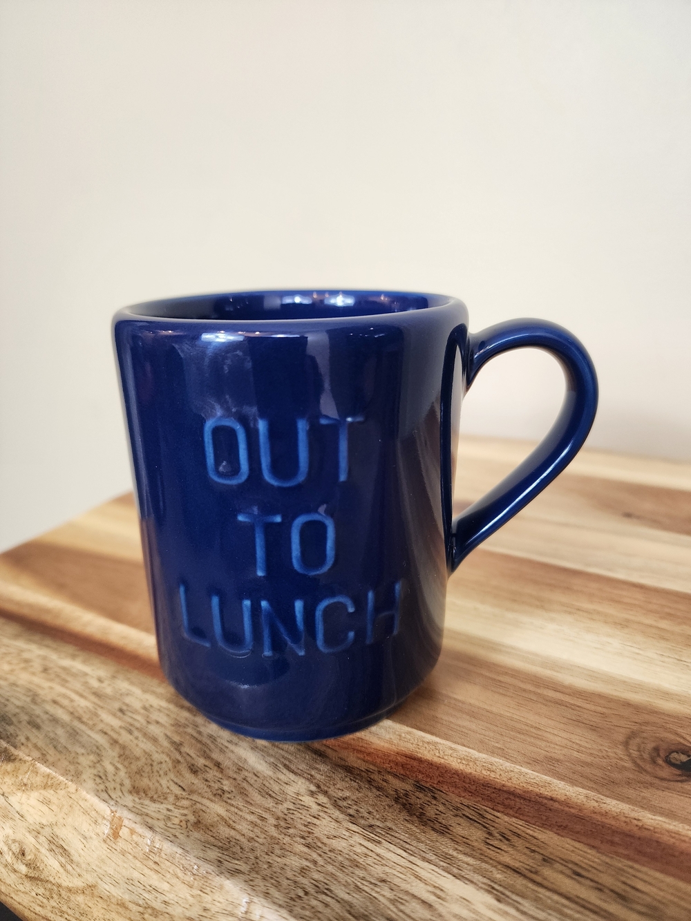 Kate Spade Lenox Out to Lunch Dark Blue Novelty Ceramic Stacking Coffee Mug